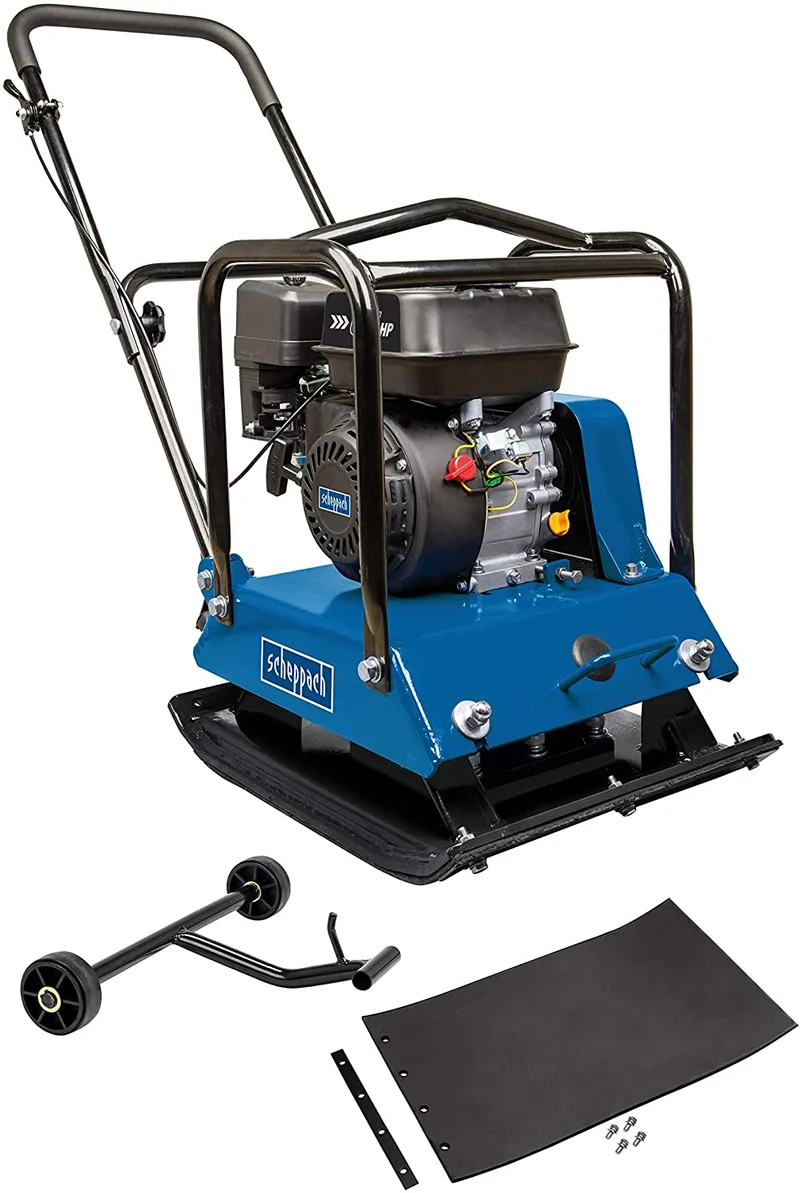 Scheppach HP2200S - Vibrocostipatore compattatore per terreno a piastra vibrante 25000N
