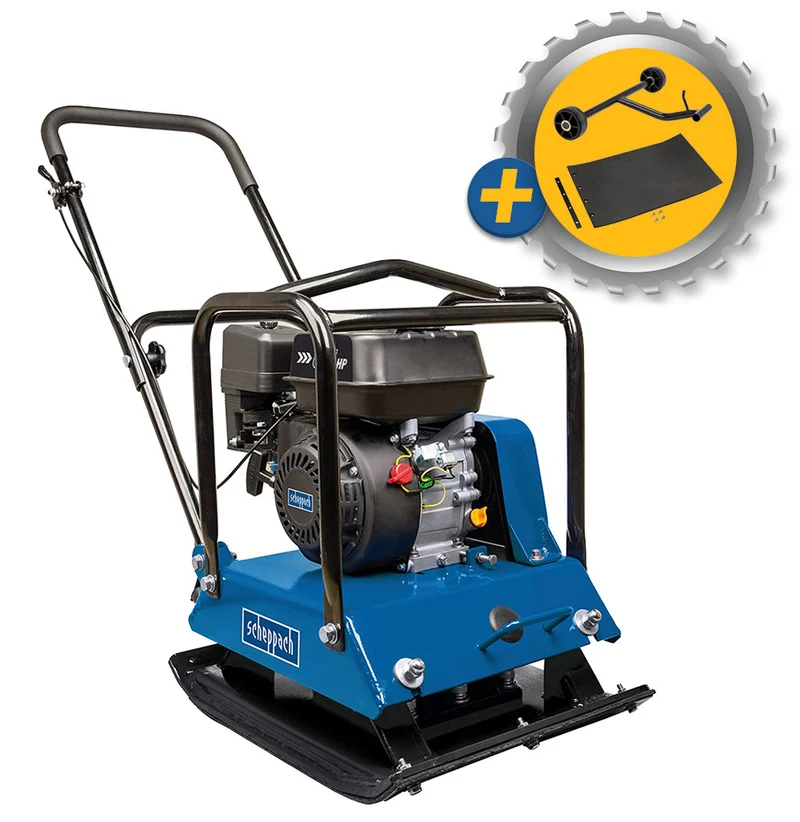 Scheppach HP1800S - Vibrocostipatore compattatore per terreno a piastra vibrante