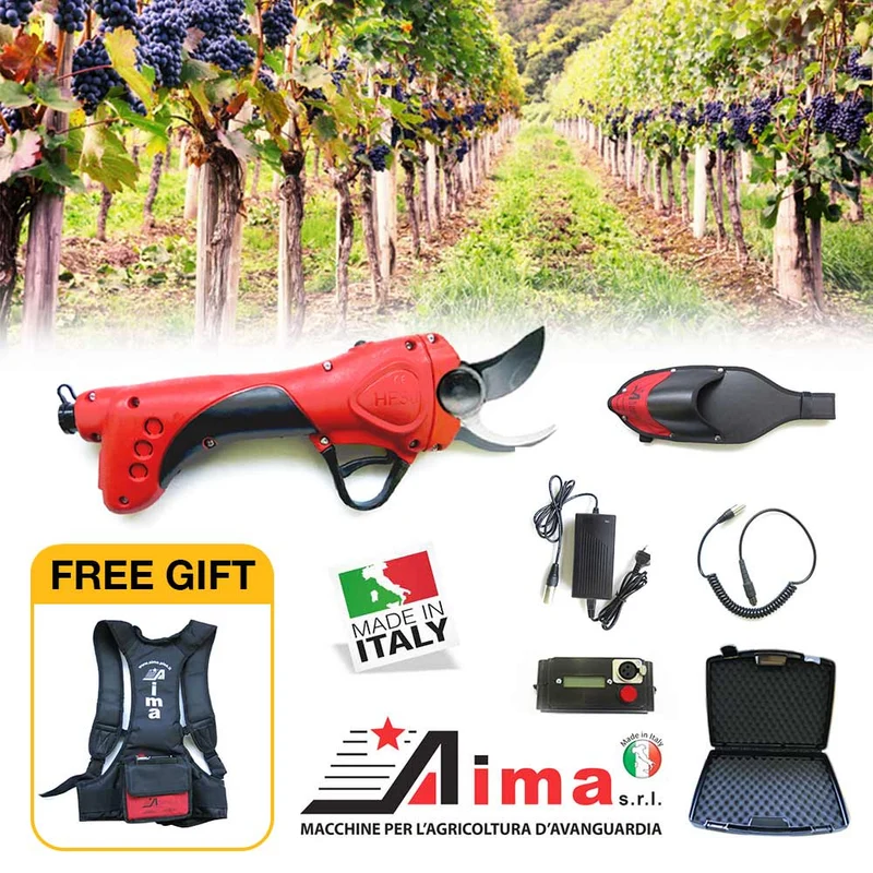 Aima HF 30 - Forbici elettriche da potatura a batteria Li-Po da 5 Ah PROFESSIONALI