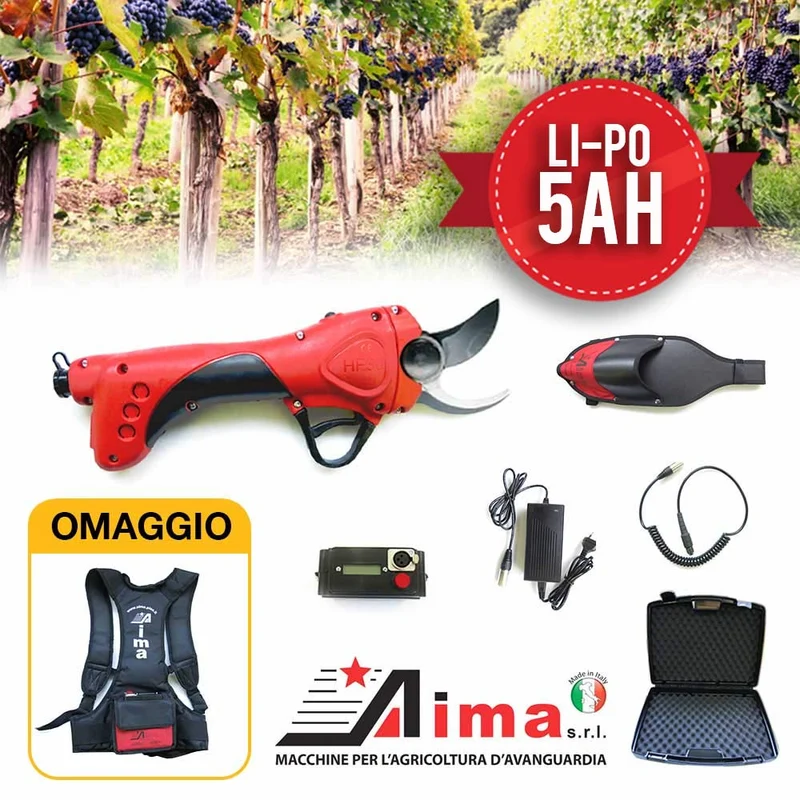 Aima HF 30 - Forbici elettriche da potatura a batteria Li-Po da 5 Ah PROFESSIONALI