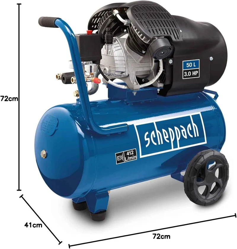 Scheppach HC500 - Compressore aria 50lt lubrificato 10bar 3.0HP portata 371lt/min