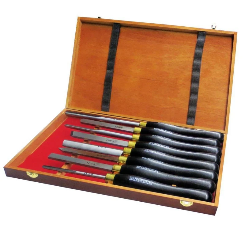 HOLZMANN H8TLGN SET SGORBIE SCALPELLI HSS PER TORNIO LEGNO 8 PZ