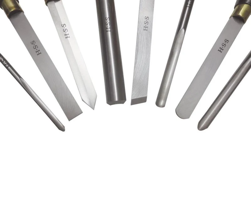 HOLZMANN H8TLGN SET SGORBIE SCALPELLI HSS PER TORNIO LEGNO 8 PZ