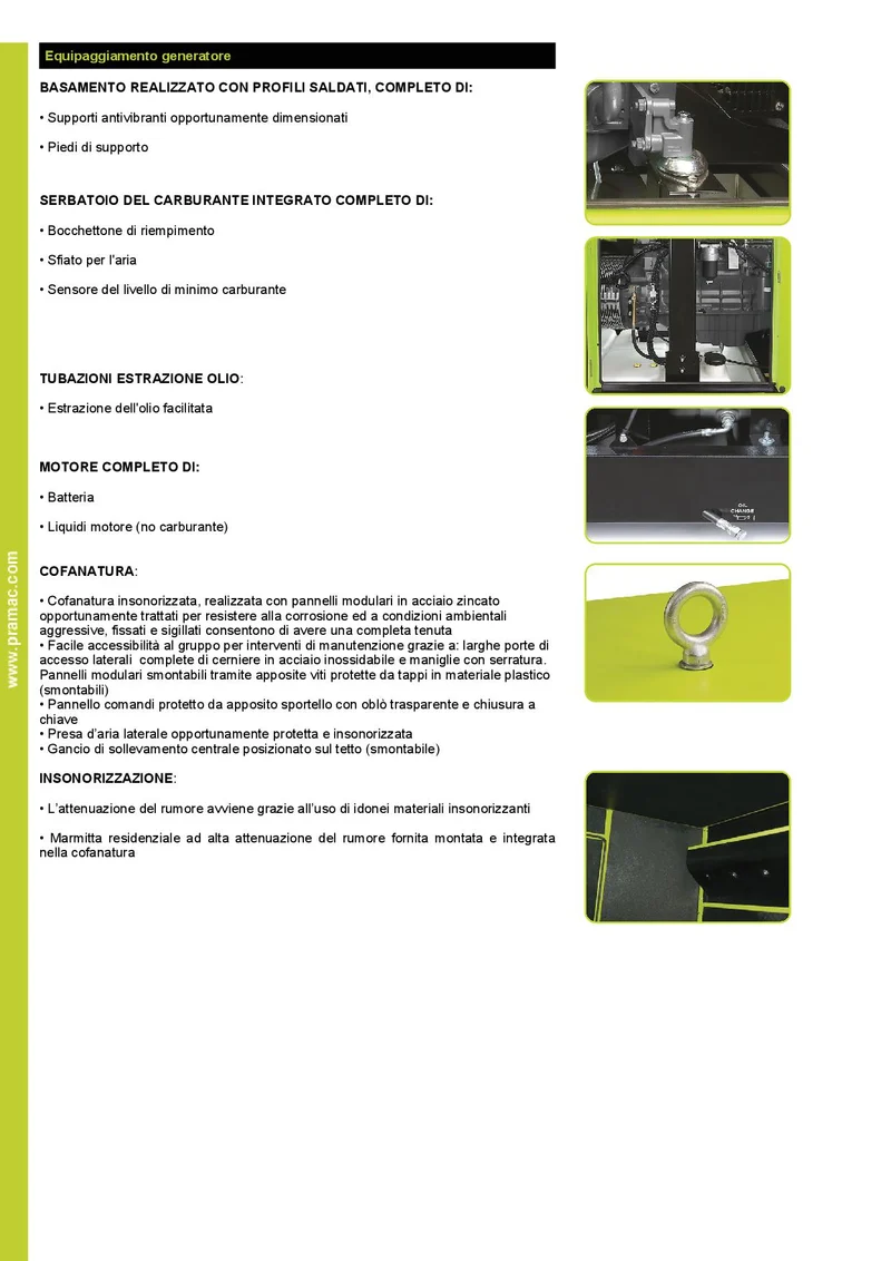 Pramac GSW 145 V Generatore stazionario diesel cofanato Motore VOLVO 105,90 Kw