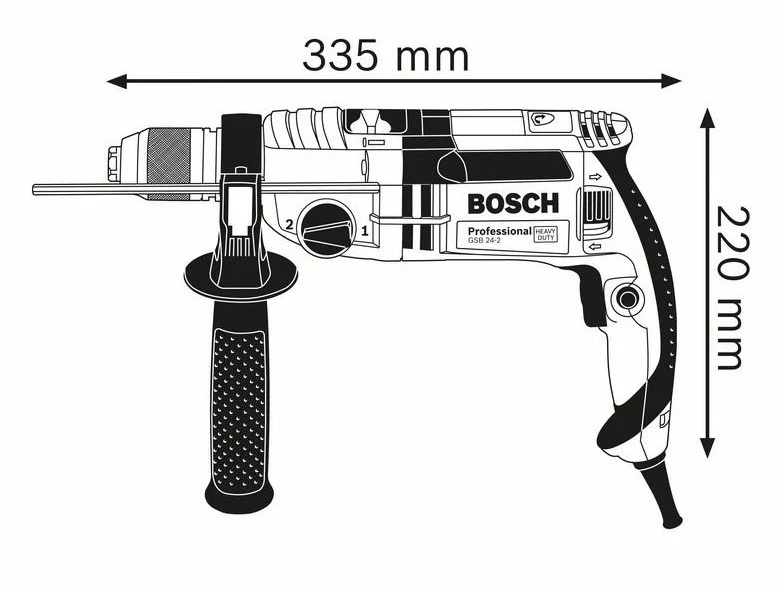 Bosch GSB 24-2 Professional - Trapano con percussione