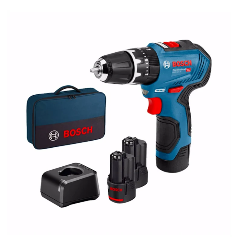 Bosch GSB 12V-30 professional - Trapano Avvitatore con percussione, 2x2.0Ah