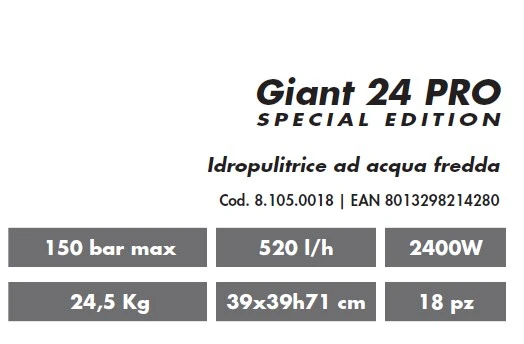 Lavor GIANT 24 PRO - Idropulitrice ad acqua fredda - 150 bar