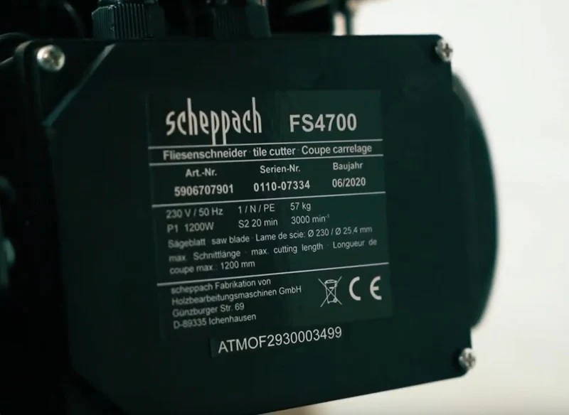 Scheppach FS4700 - Tagliapiastrelle elettrico ad acqua con banco, taglio 120cm