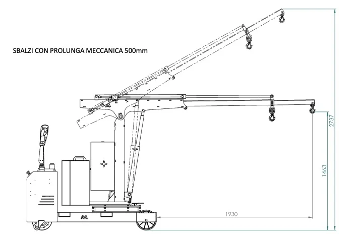 Flex Lifting FLEX G500SB - Gru girevole a trazione elettrica con singolo sfilo e portata 500KG