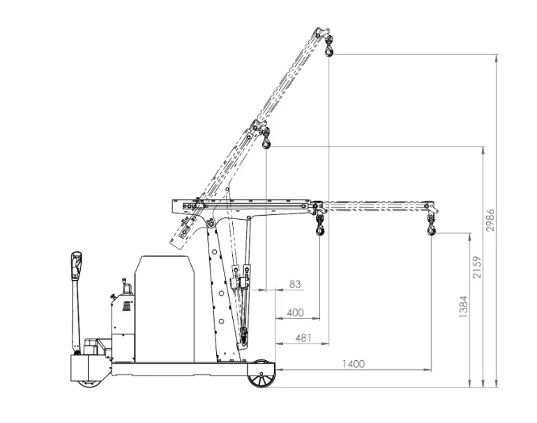 Flex Lifting FLEX F1000SBR - Gru girevole a trazione con singolo sfilo elettrico - 1000 Kg - con radiocomando