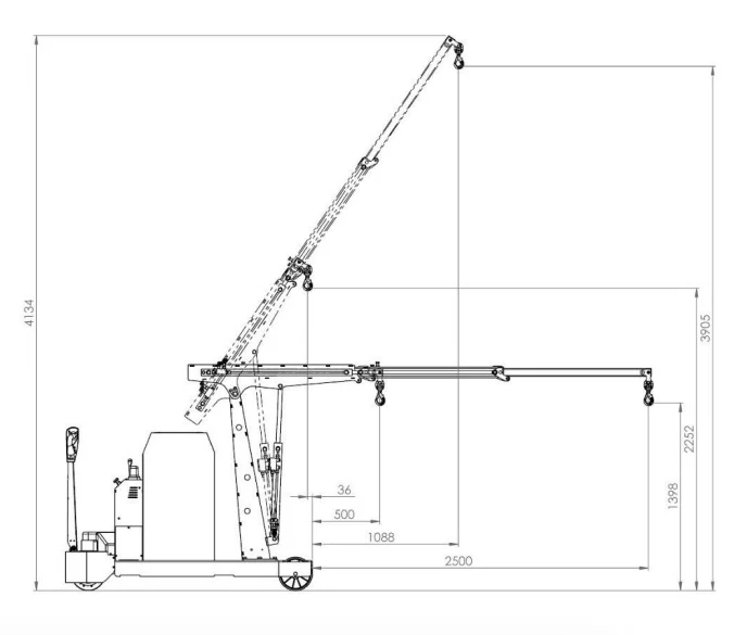 Flex Lifting FLEX F1000DBL - Gru con colonna fissa a trazione elettrica con doppio sfilo elettrico e portata 1.000 kg