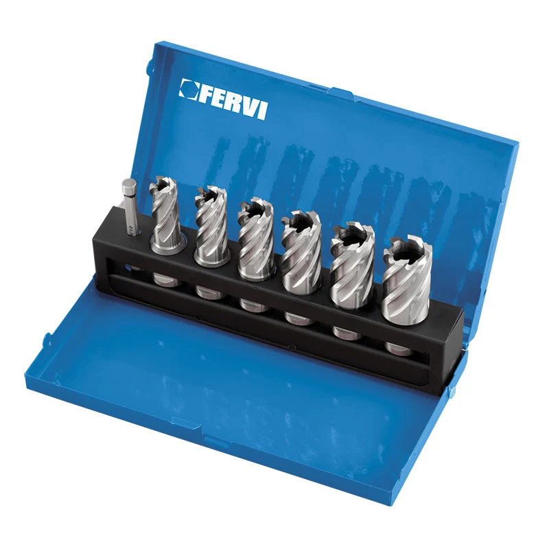 Fervi F002/6 - Serie frese a carotare lunghe con attacco weldon