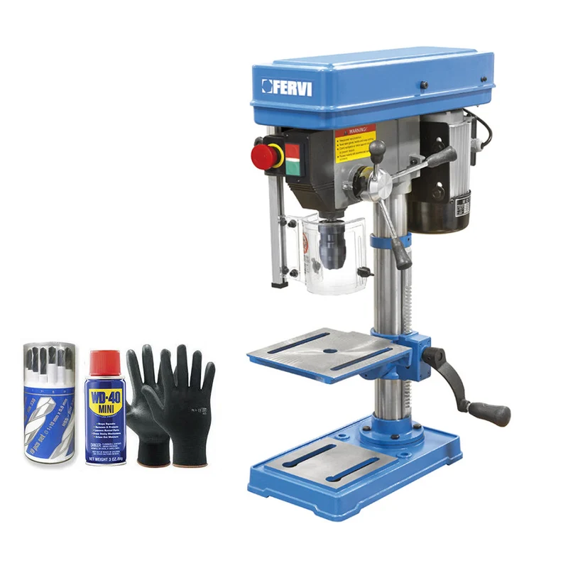 Fervi 0011 - Trapano da banco con trasmissione a cinghia 220V - 375W