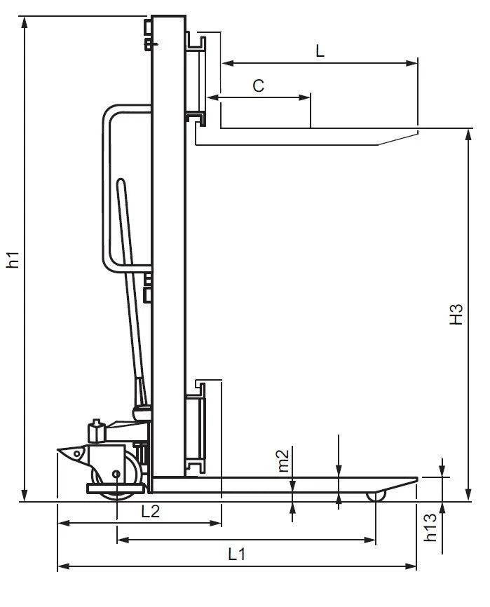 AxA EFS1016 - Carrello sollevatore manuale con forche regolabili, 1000kg