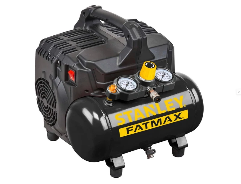 Stanley DST 101/8/6 - Compressore aria portatile molto silenzioso non lubrificato 6 litri