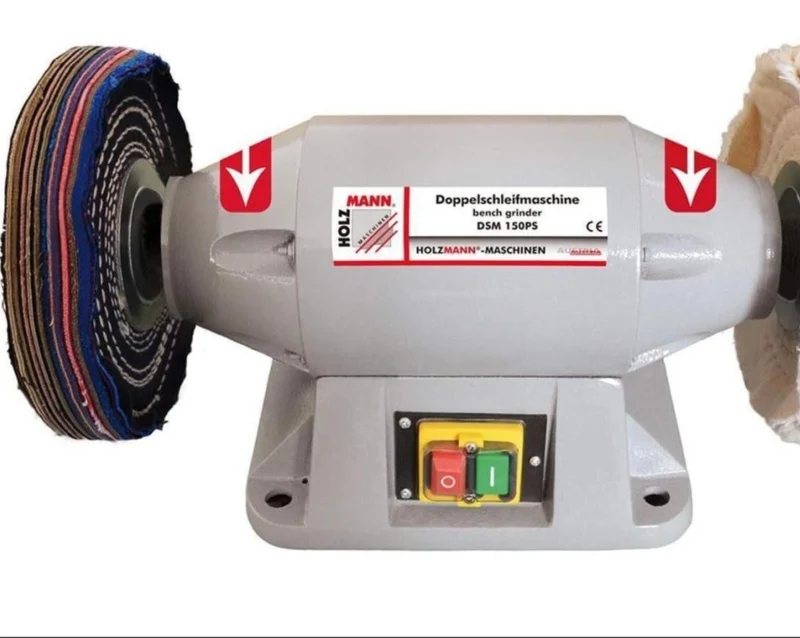 Holzmann DSM150PS_230V Mola lucidatrice dischi 1 flanella,1 Lino Motore a induzione 520W