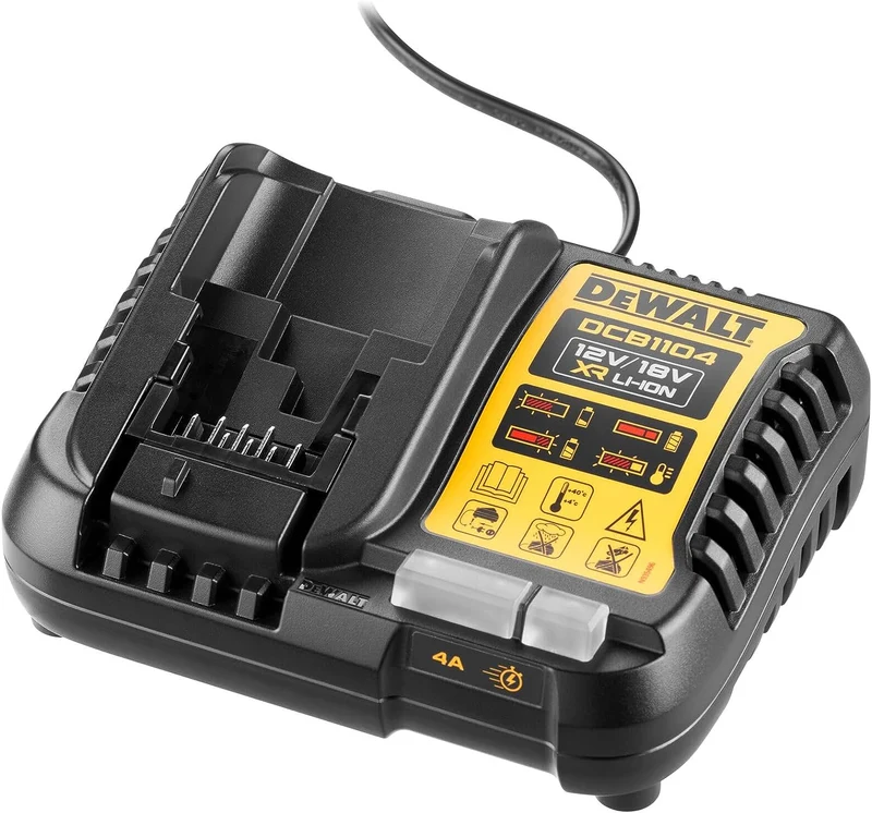 Dewalt DCB1104 - Caricabatterie rapido universale per batterie 10,8-14,4-18V - Potenza 4A / ora