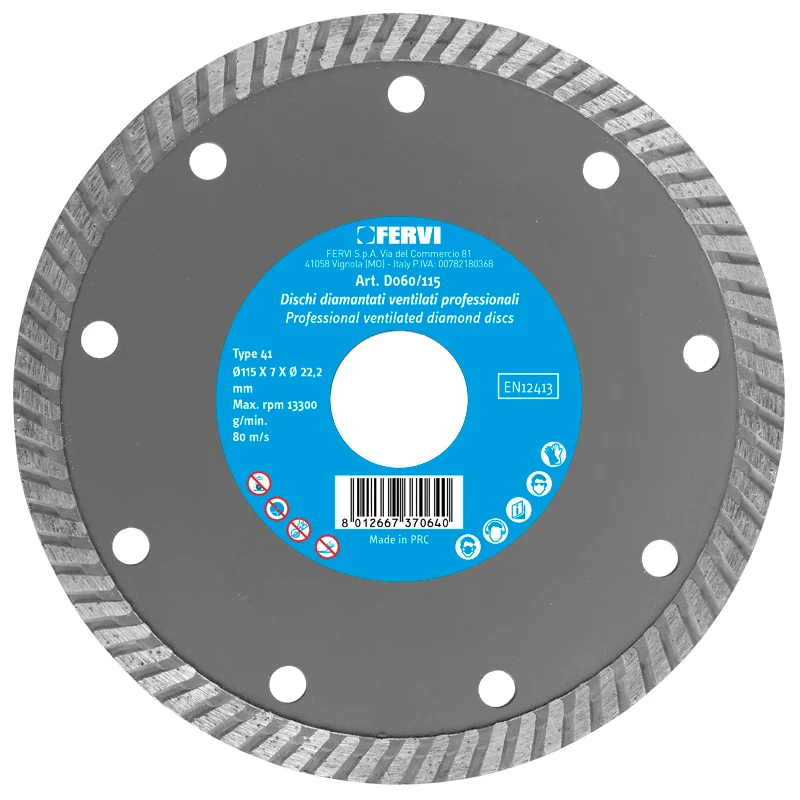 Fervi D060/230 - Dischi diamantati ventilati professionali