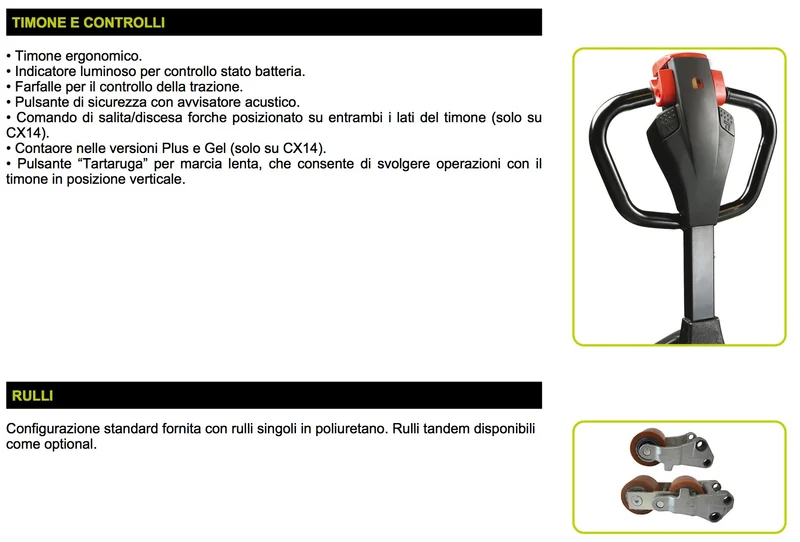 Pramac CX12 S2 800X520 - Transpallet elettrico a batteria 1200Kg