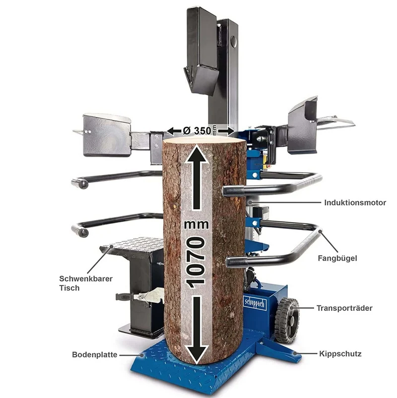 Scheppach Compact 8T 400V - Spaccalegna elettrico verticale 8 tonnellate 400V