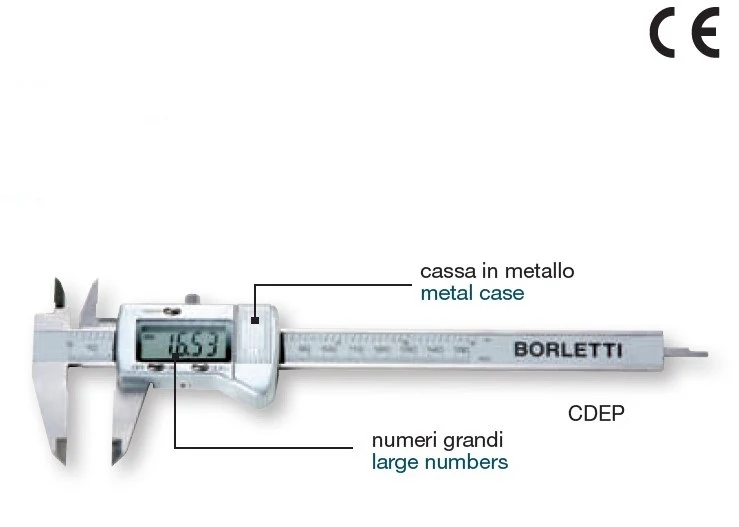 Borletti CDEP20 CALIBRO DIGITALE MM.200 in acciaio inox