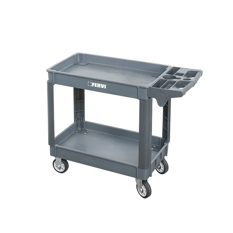 Fervi C065/2 Carrello porta attrezzi in polipropilene con 2 vasche e portata 100Kg