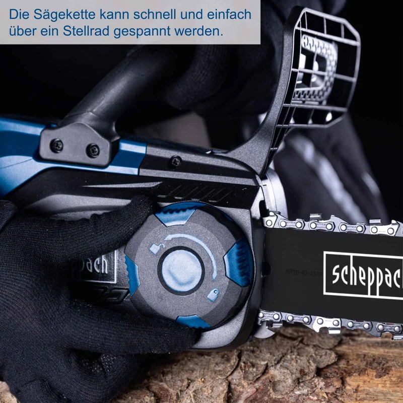 Scheppach C-CS254-401 - Motosega a batteria 20V - 1 batteria 4.0 Ah e caricabatterie - taglio da 20 cm