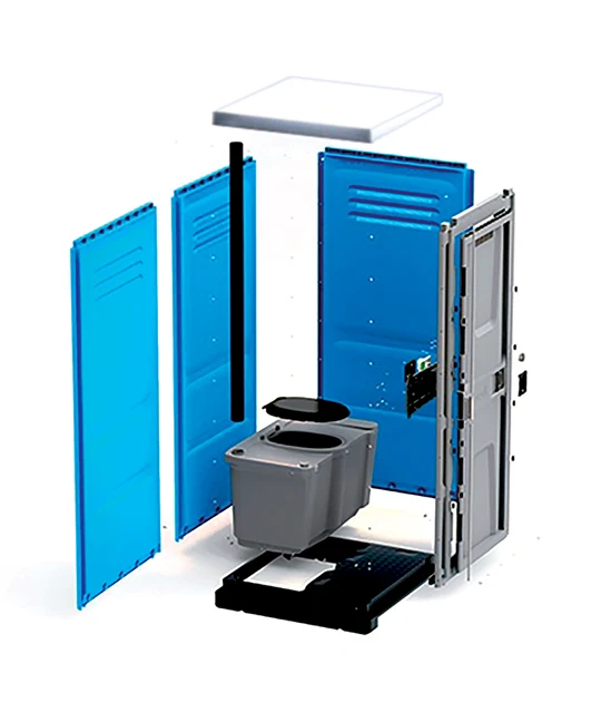 Rototec BWR300BG Bruxelles Light - Bagno WC chimico mobile con ricircolo - Blu/Grigio