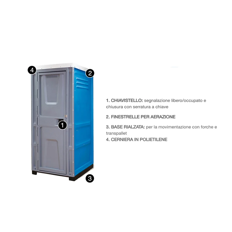 Rototec BWR300BG Bruxelles Light - Bagno WC chimico mobile con ricircolo - Blu/Grigio