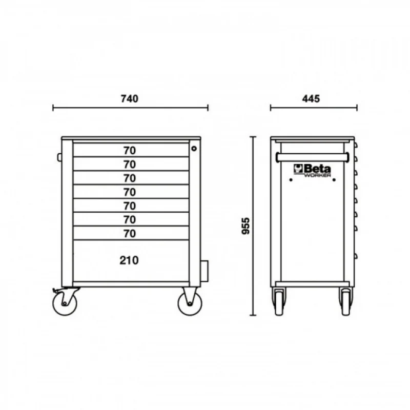 Beta BW 2400S 8/E-L - Carrello porta attrezzi completo di 398 utensili - arancione
