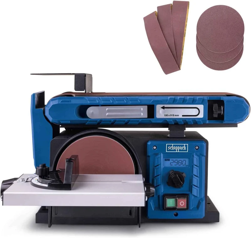 Scehppach BTS900VARIO - Levigatrice combinata da banco a nastro e disco