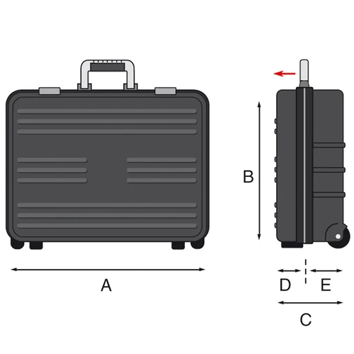GT Line BOXER WH PEL - Trolley professionale valigia porta attrezzi - vuoto