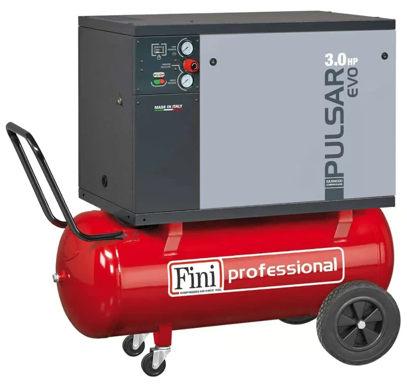 Fini Pulsar Evo MK103-100-3M , 100 litri , 10 bar , 3hp , 220V , silenziato professionale
