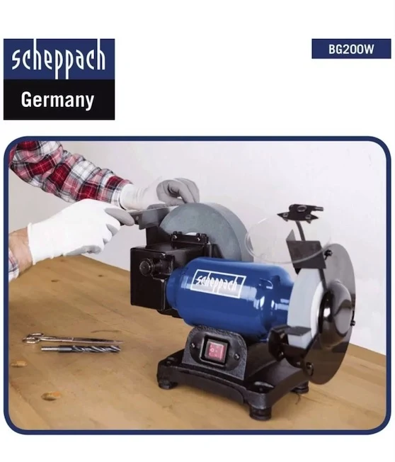 Scheppach BG200W - Smerigliatrice combinata da banco mola ad acqua 150/200 mm 250w