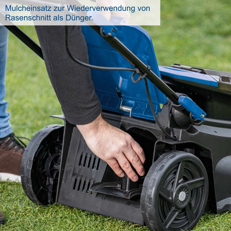 Scheppach BC-MP380-X - Rasaerba a batteria, taglio 38cm - 2 batterie 4.0Ah + doppio caricabatterie