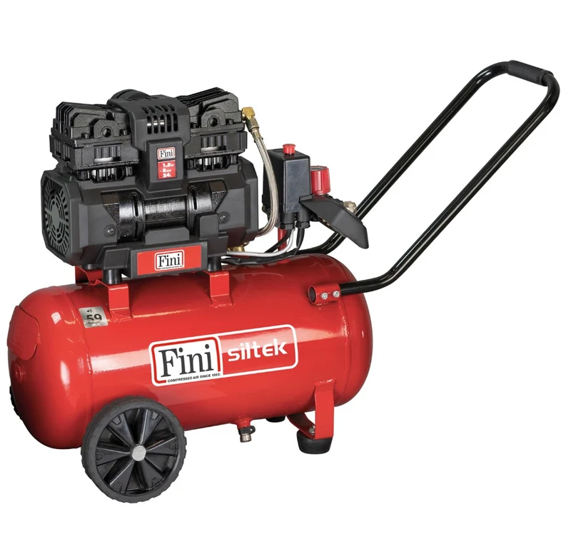 Fini Siltek tb 24/1,5 hp , 24 litri , 8 bar 1,5 Hp , 220V compressore silenziato , senza olio