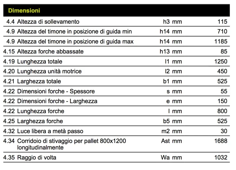 Pramac AGILE S4 800X525 - Transpallet elettrico a batteria 1200 Kg