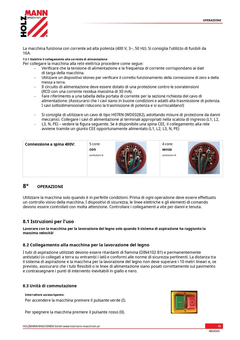 Holzmann ABS4560 400V Aspiratrucioli industriale