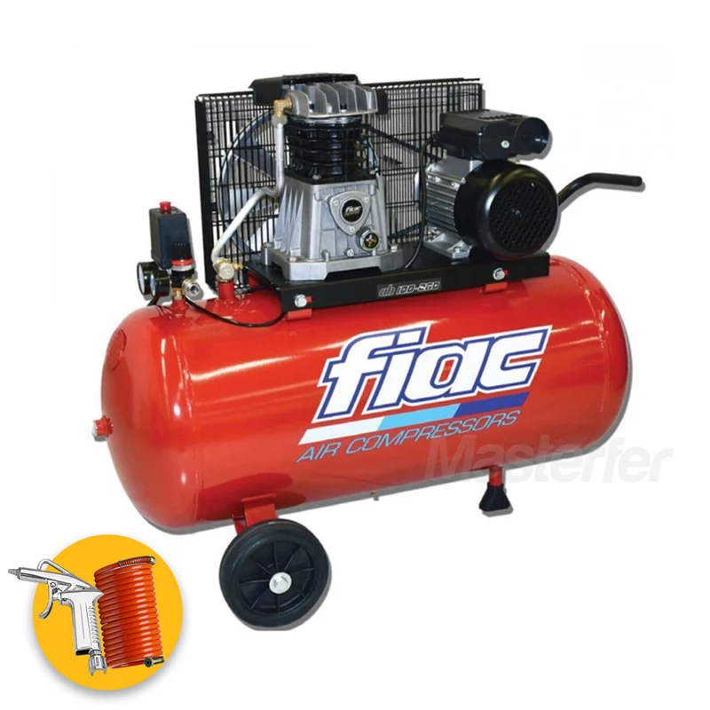 Fiac AB 100-268 T - Compressore aria con trasmissione a cinghia 100LT , trifase 1,5 Kw