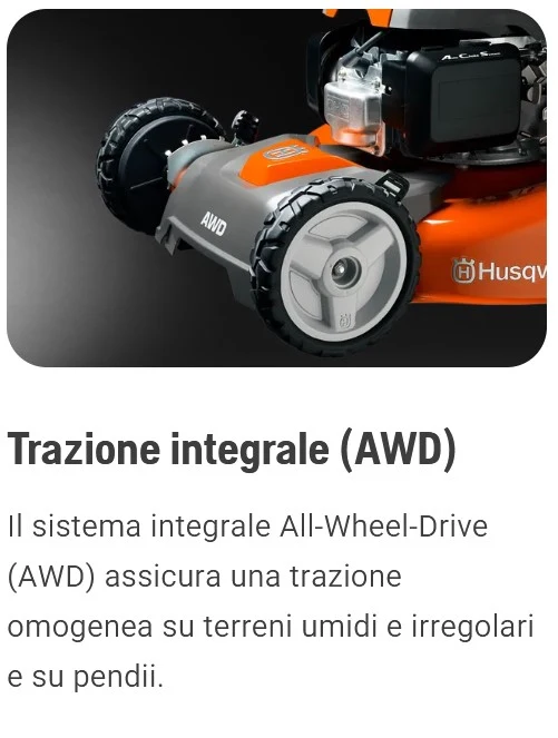 Husqvarna LC 353 AWD 4x4 Tagliaerba a scoppio 1.000 m² pendenze fino a 15°, 53 cm