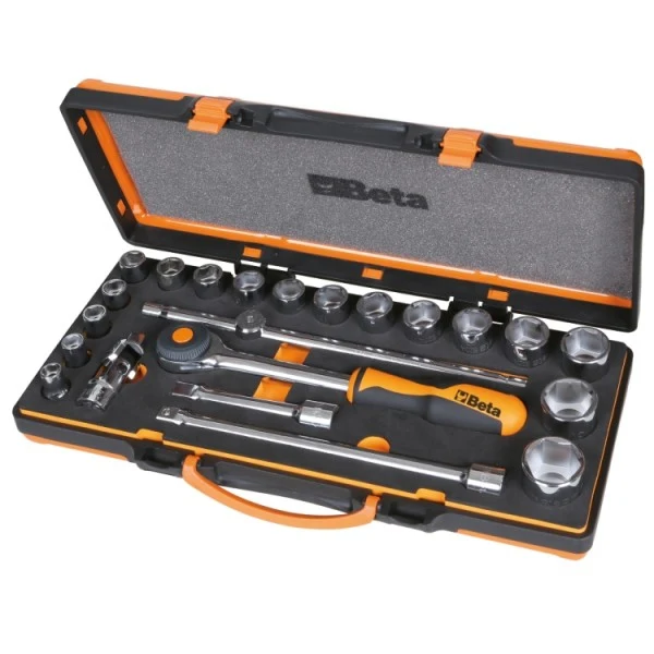 Beta 920A/C17MR - Assortimento di 17 chiavi a bussola esagonali e 5 accessori in termoformato morbido, in cassetta di lamiera