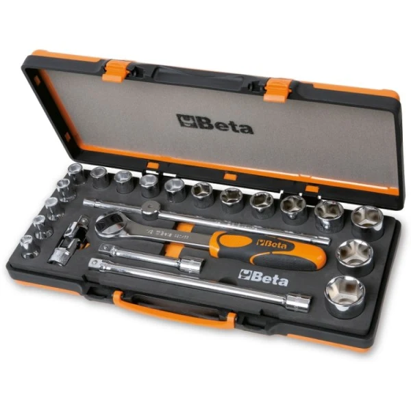 Beta 920A/C17M - Assortimento di 17 chiavi a bussola esagonali e 5 accessori in termoformato morbido, in cassetta di lamiera