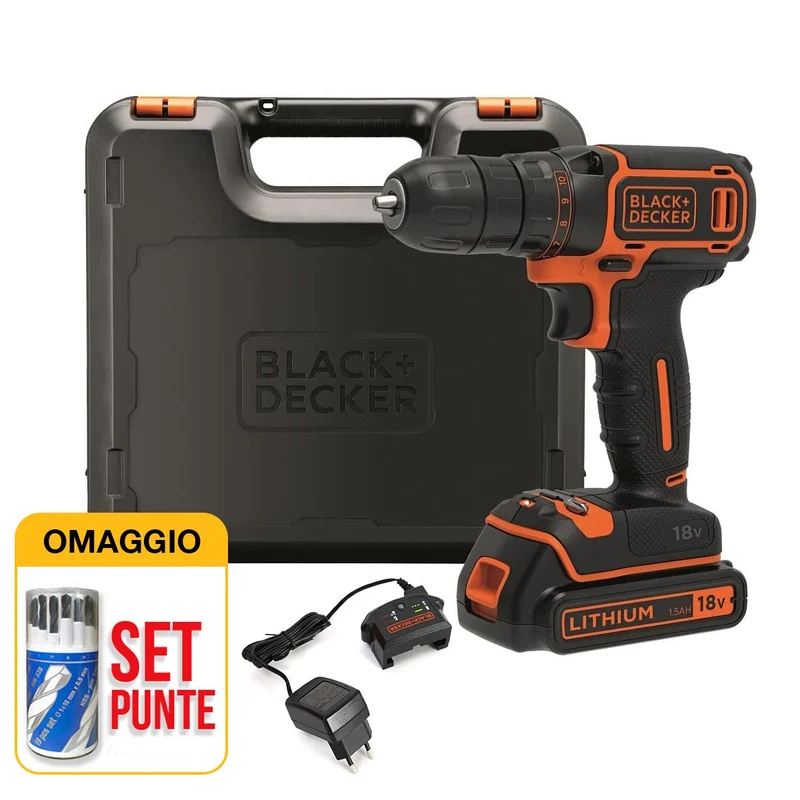Black & Decker BDCDC18K - Trapano Avvitatore a batteria 18V 1,5 ah