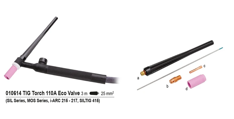 Torcia Deca 110A Tig Ecovalve con valvola 3MT - 010614