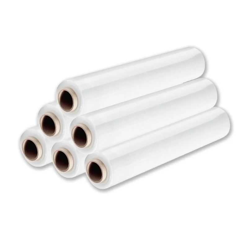 6 ROTOLI - Film estensibile manuale BIANCO 23 µm - bobina da 2,4 kg altezza 50cm lunghezza 180mt