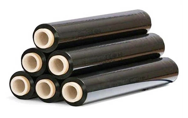 6 ROTOLI - Film estensibile manuale NERO 23 µm - bobina da 2,4 kg altezza 50cm lunghezza 180mt