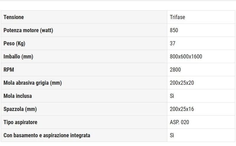 Femi 197/M Smerigliatrice Industriale con Basamento 8005331