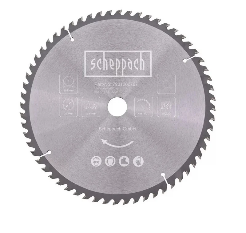 Scheppach Lama circolare 305 mm 60t per legno per troncatrice hm305sl