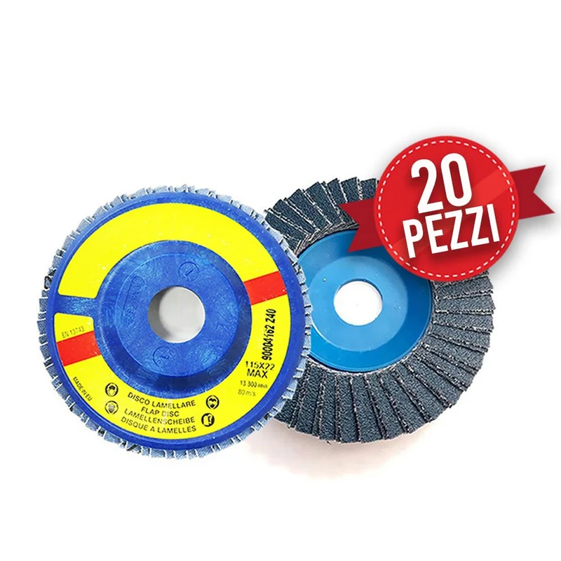 20 Dischi lamellari abrasivi Zirconio RAX Diametro 115MM Grana 40