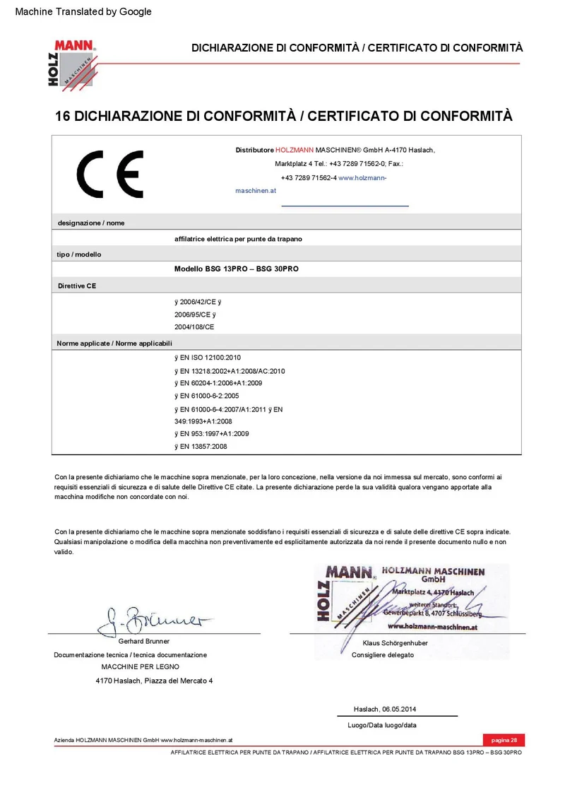 Holzmann BSG 13PRO - Affilapunte elicoidali